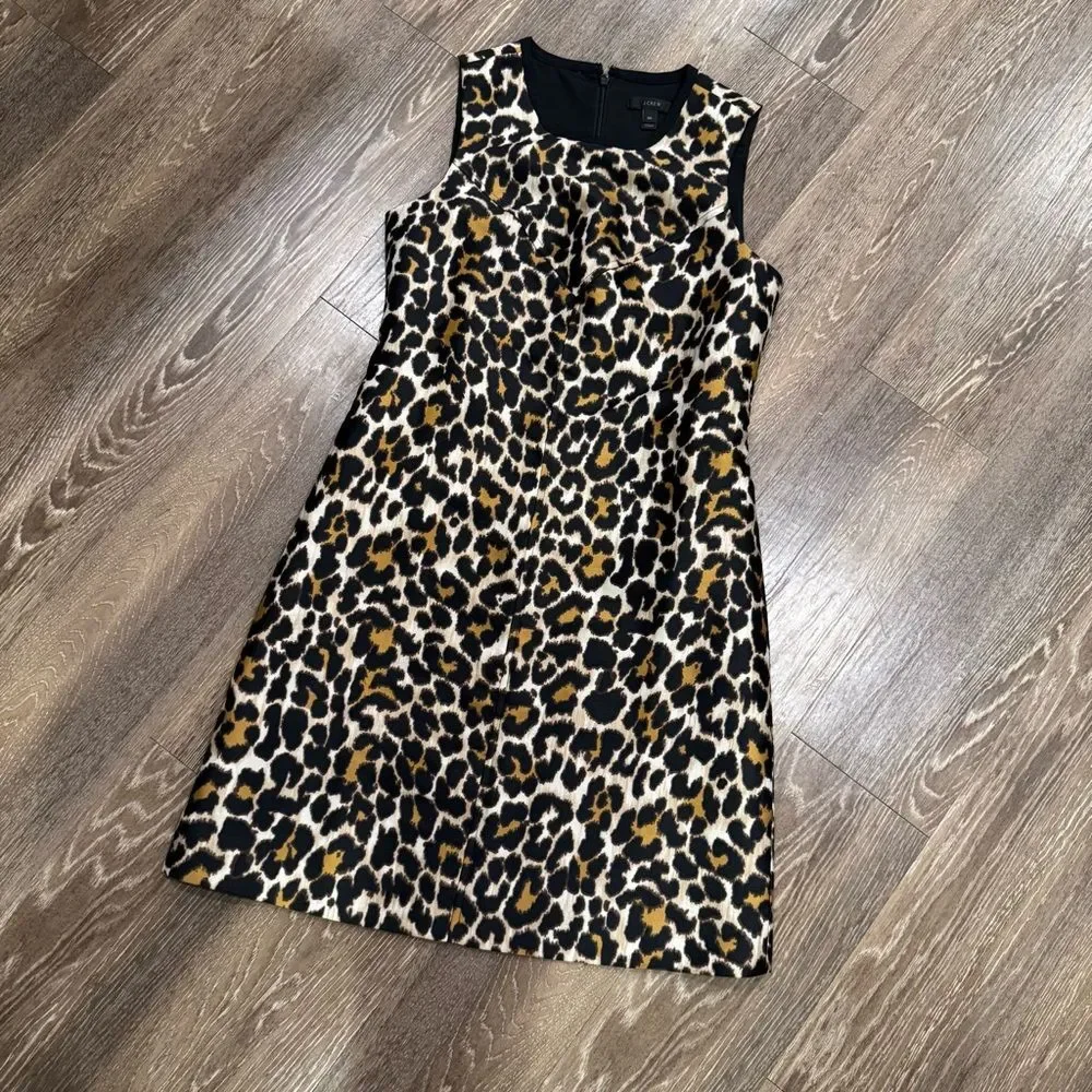J. Crew A line Animal Print shift Dress - Picture 1 of 10